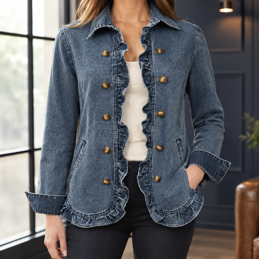 Jeansjacke Damen Tailliert Elegant Übergangszeit