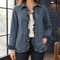 Jeansjacke Damen Tailliert Elegant Übergangszeit