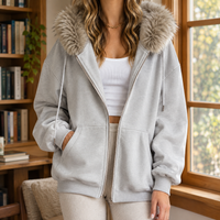 Kapuzenpullover Damen Oversize Casual mit Kapuze