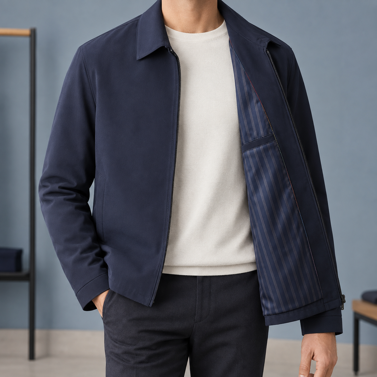 Zip-Jacke Herren Regular Fit Freizeit & Alltag