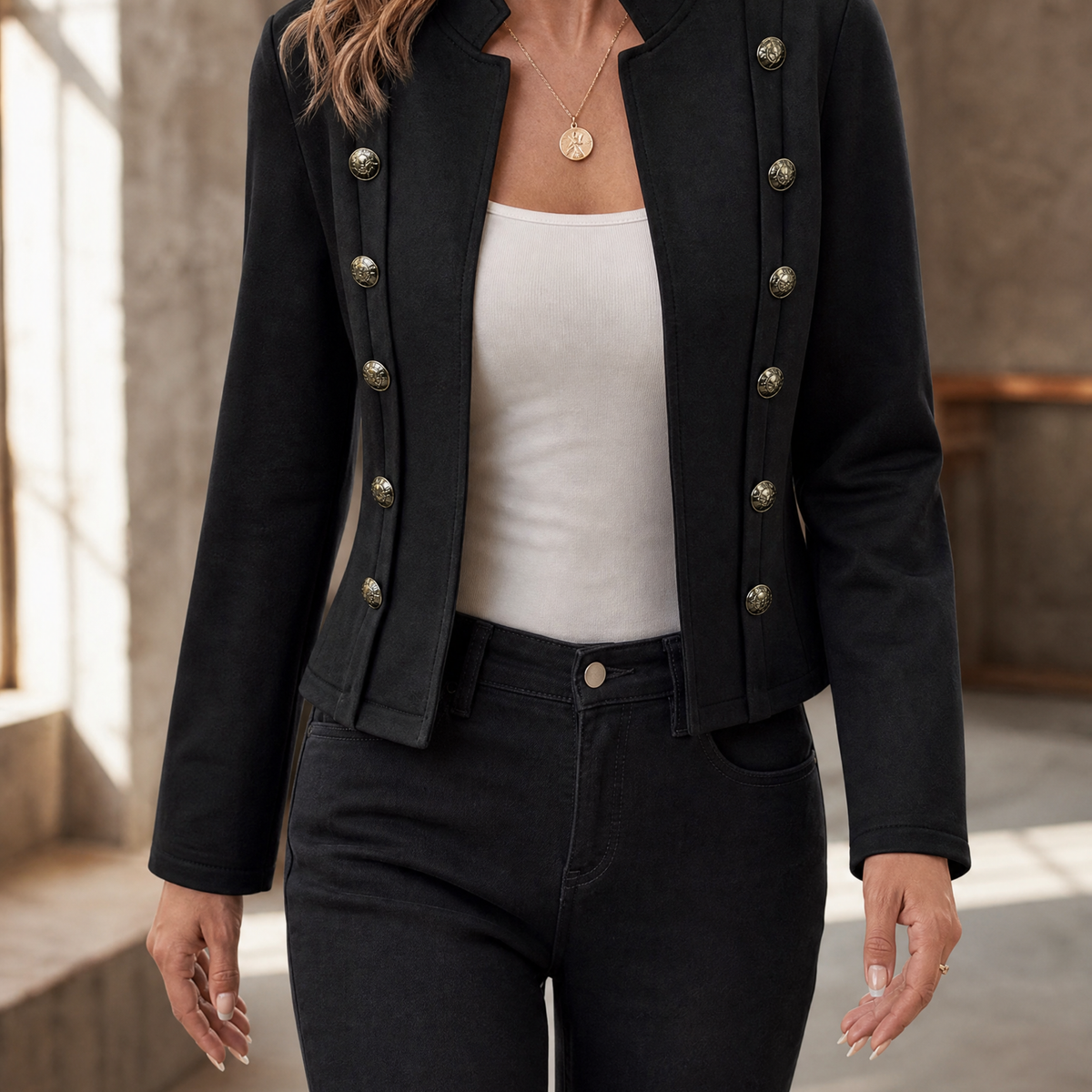 Militärjacke Damen Slim Fit Casual