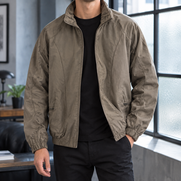 Zip-Jacke Herren Lässig Freizeit Regular Fit