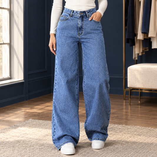 Weite Beinhose Damen Relaxed Fit Freizeit
