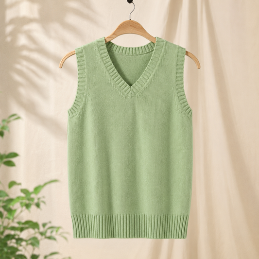 Weste Damen Regular Fit Alltag Ärmellos V-Ausschnitt