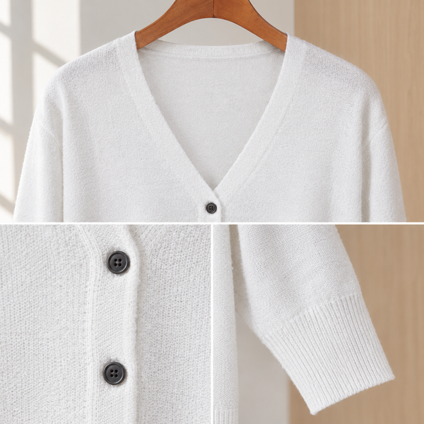 Cardigan Damen Relaxed Fit Casual V-Ausschnitt Knopfleiste