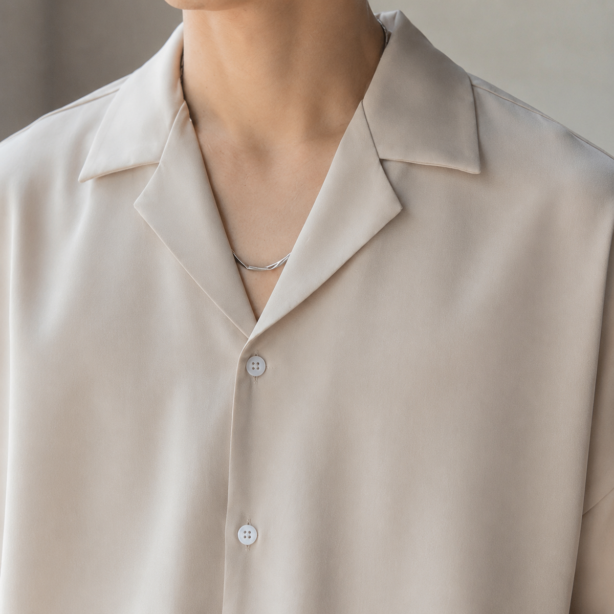 Hemd Herren Relaxed Fit Casual Langarm Cuban Kragen