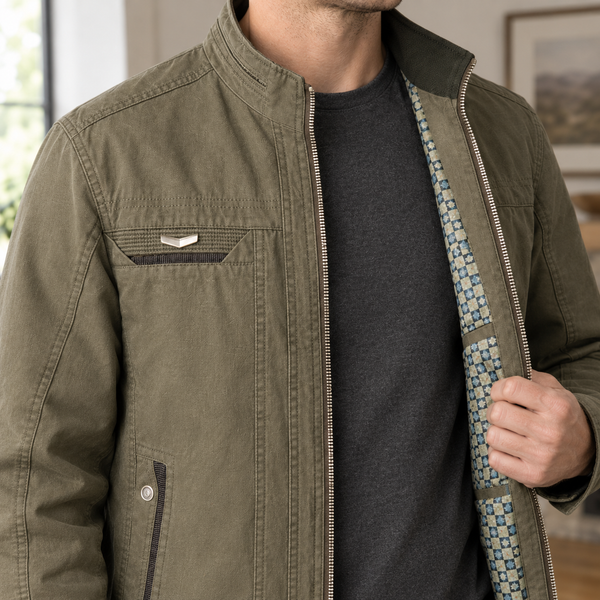 Stehkragenjacke Herren Regular Fit Freizeit