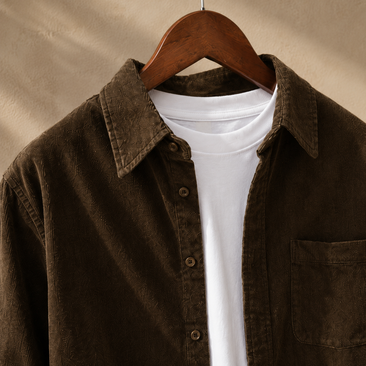 Cordhemd Herren Relaxed Fit Freizeit