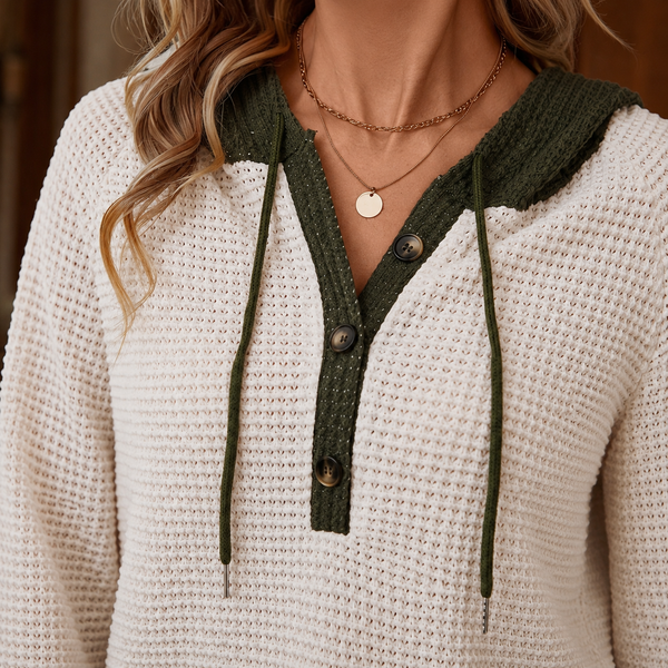 Pullover Damen Relaxed Fit Casual mit Kapuze