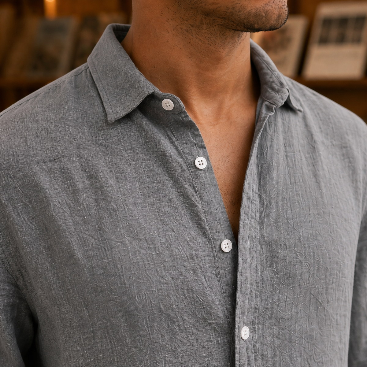 Hemd Herren Relaxed Fit Freizeit Sommer