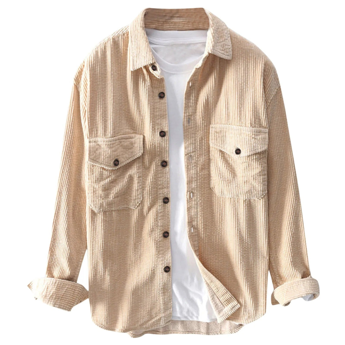Hemd Herren Regular Fit Casual Cordstruktur