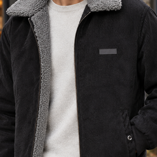 Cordjacke Herren Tailliert Winter Casual