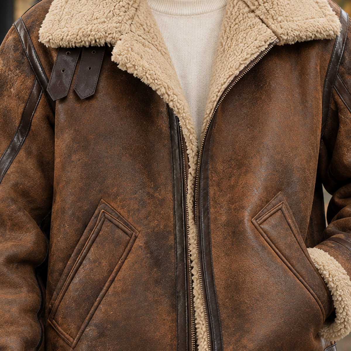 Aviatorjacke Herren Relaxed Fit Freizeit