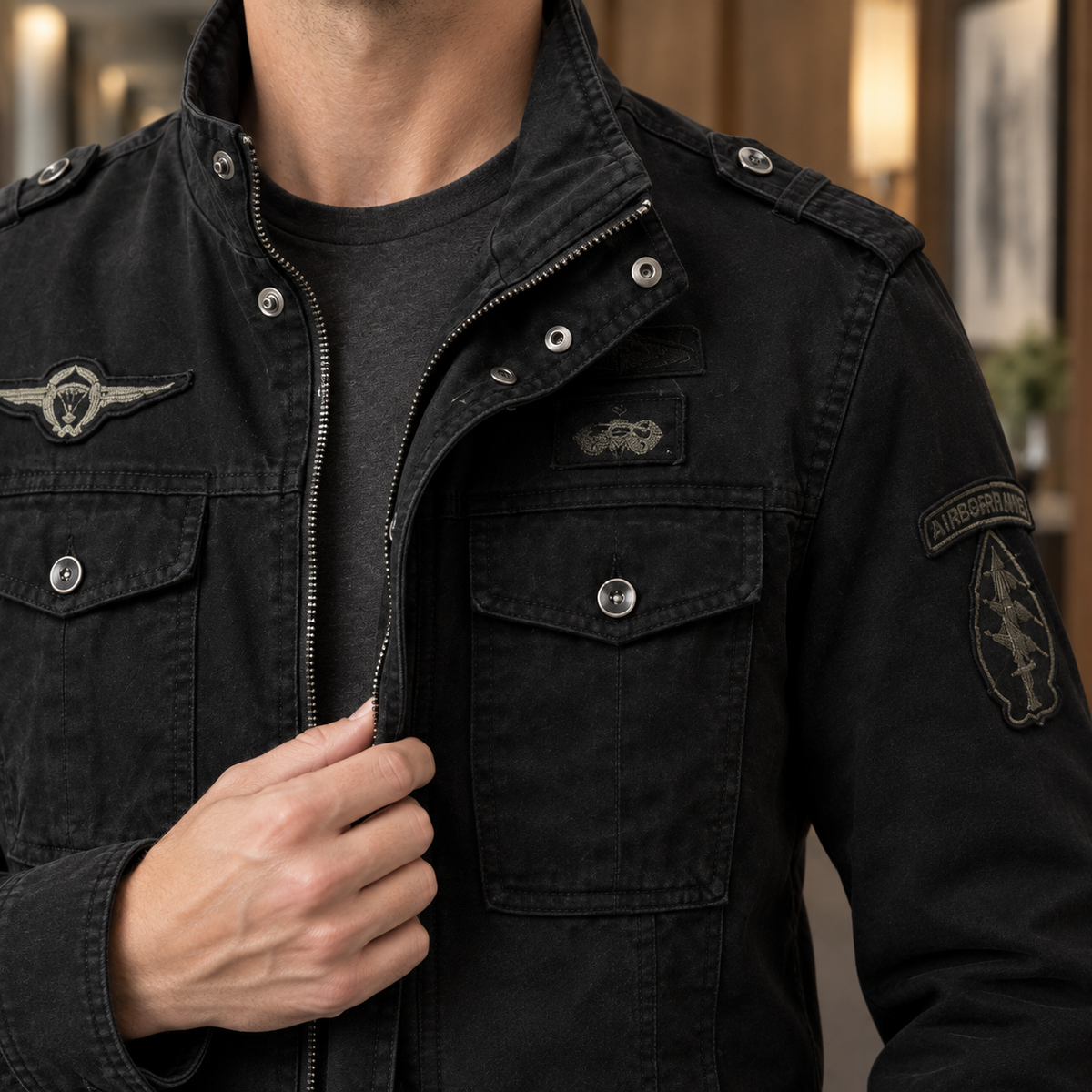 Militärjacke Herren Regular Fit Freizeit & Alltag