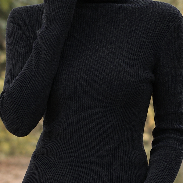 Rollkragenpullover Damen Slim Fit Übergangszeit