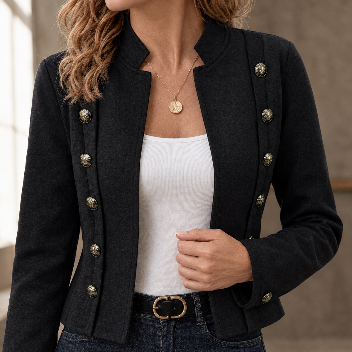 Militärjacke Damen Slim Fit Casual