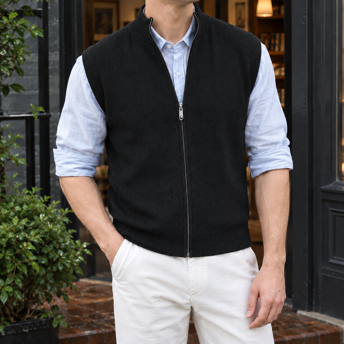 Weste Herren Regular Fit Casual Ärmellos