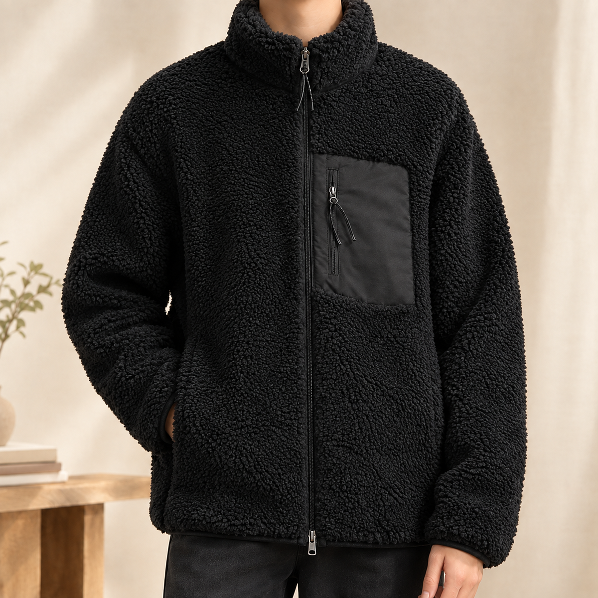Zip-Jackett Herren Relaxed Fit Freizeit & Übergangszeit