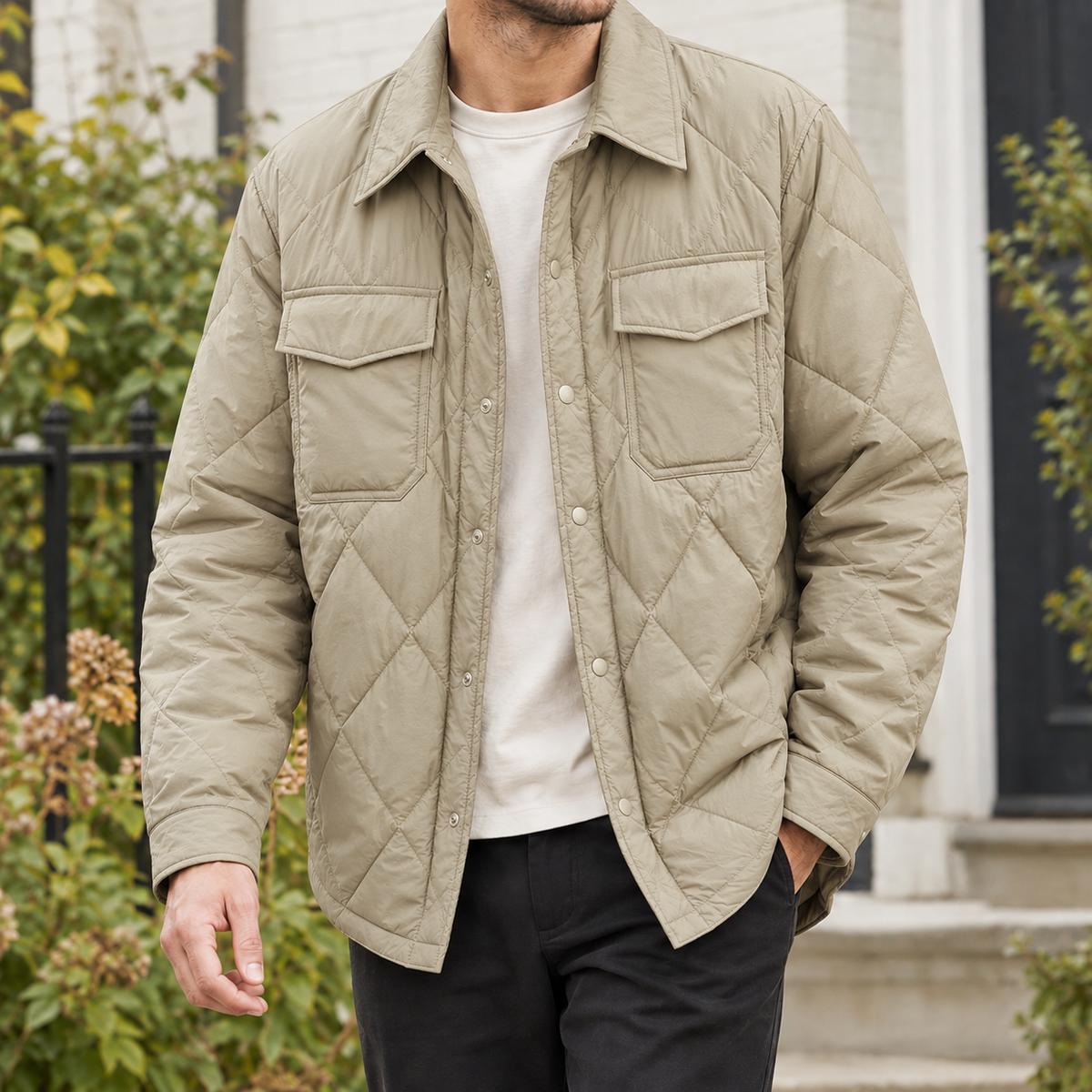 Stepphemdjacke Herren Relaxed Fit Freizeit