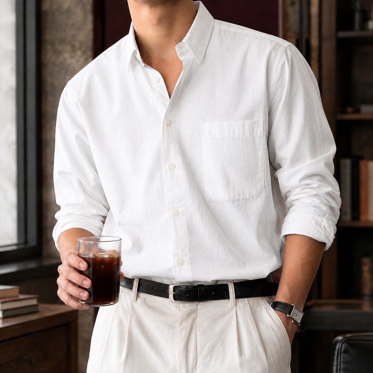 Hemd Herren Relaxed Fit Casual Langarm