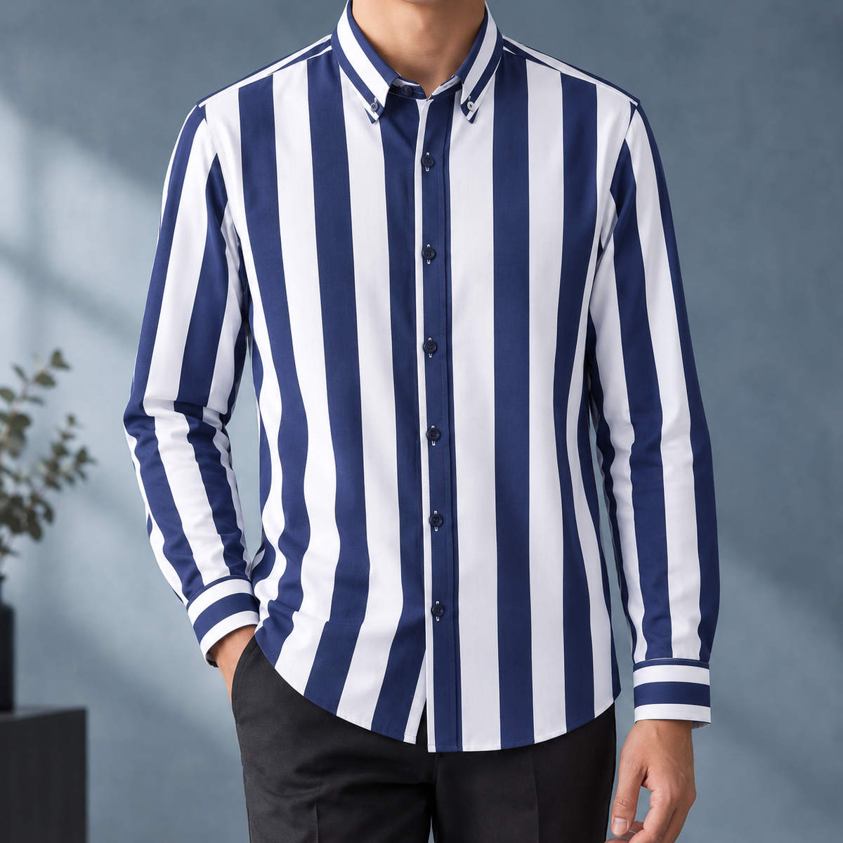 Hemd Herren Slim Fit Business Gestreift