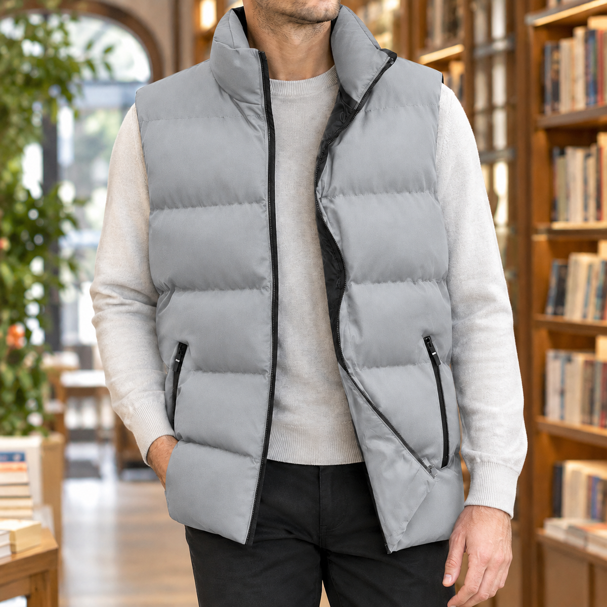 Herren Pufferweste Regular Fit Freizeit Ärmellos