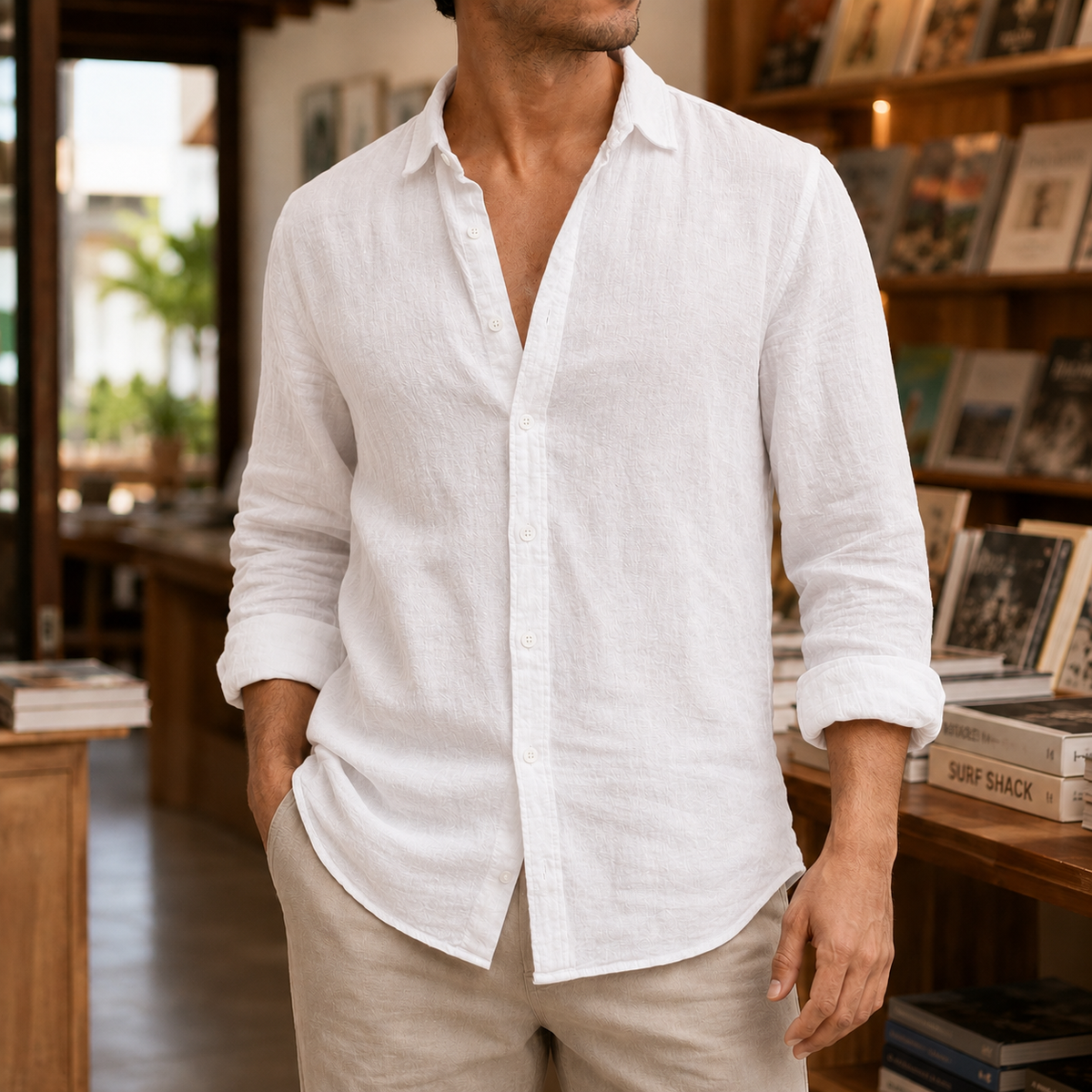 Hemd Herren Relaxed Fit Freizeit Sommer