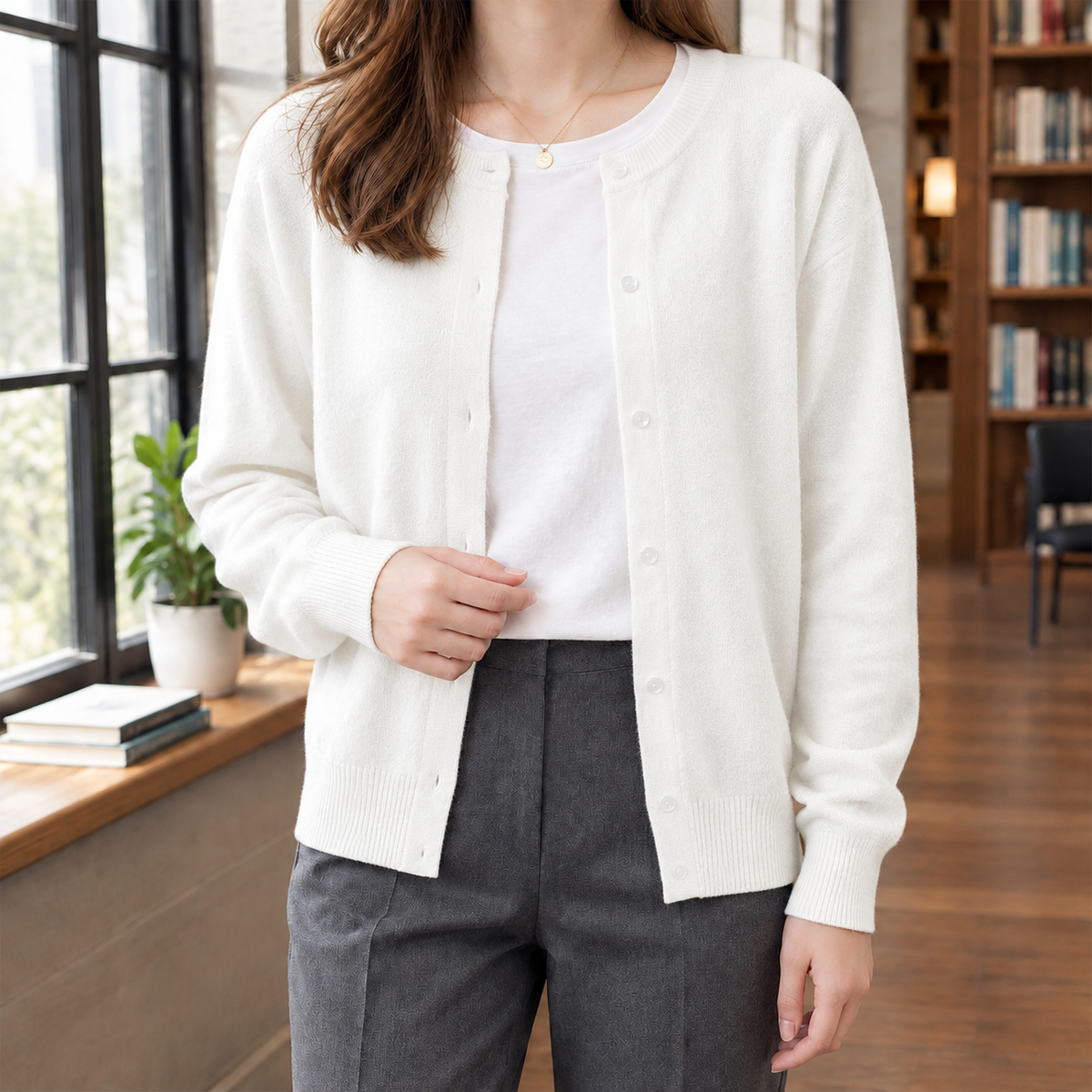 Cardigan Damen Relaxed Fit Freizeit & Alltag