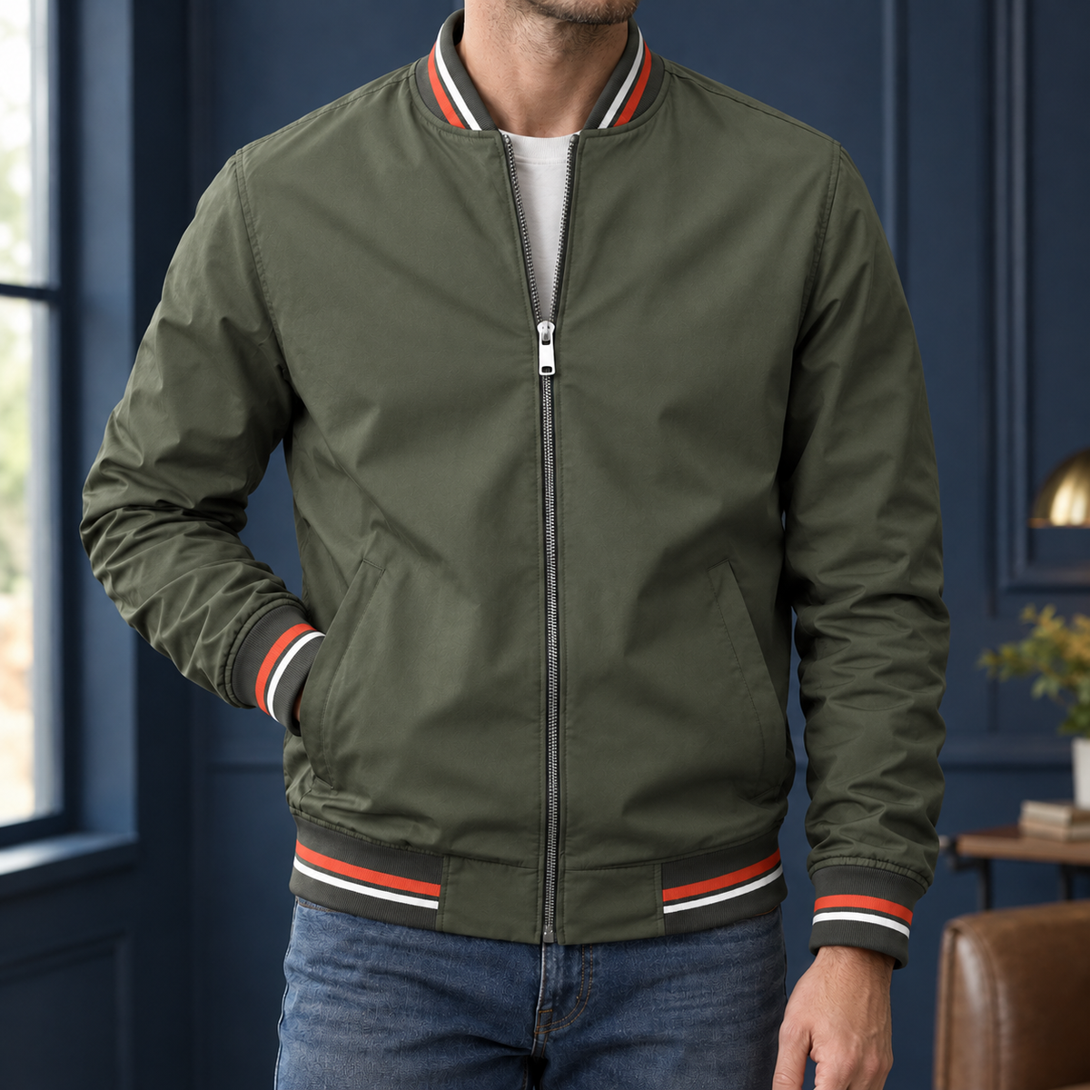 Varsityjacke Herren Regular Fit Freizeit