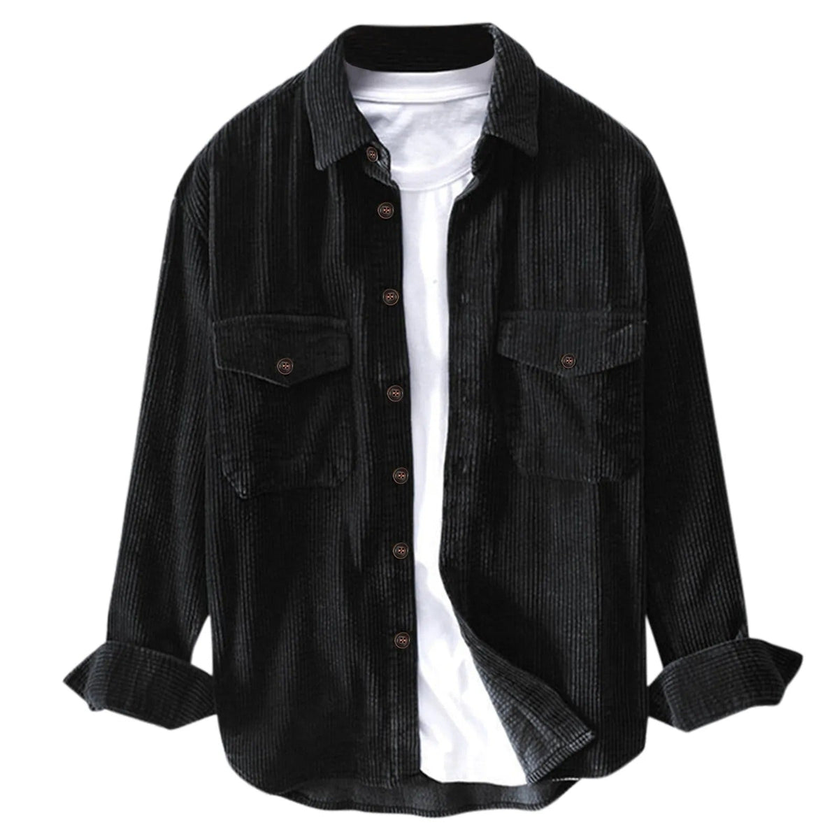 Hemd Herren Regular Fit Casual Cordstruktur