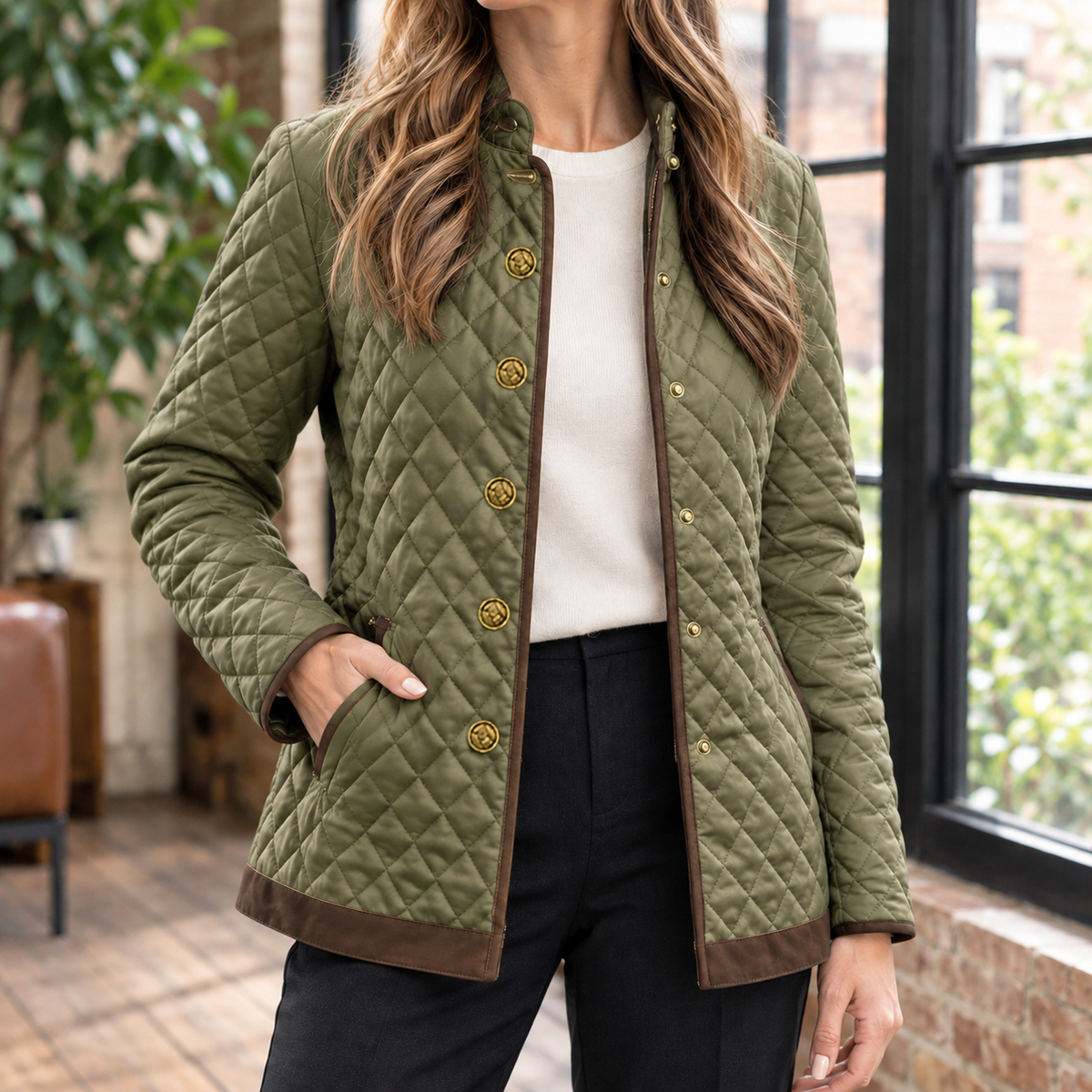 Steppjacke Damen Slim Fit Freizeit & Übergangszeit