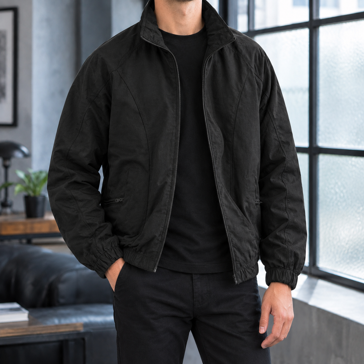 Zip-Jacke Herren Lässig Freizeit Regular Fit