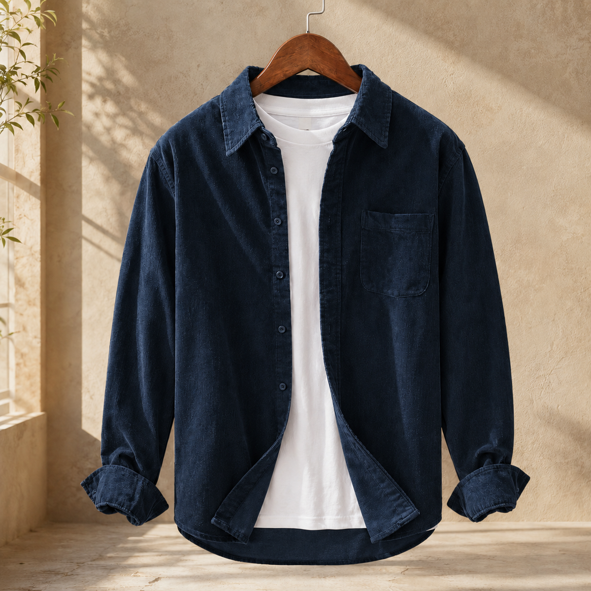 Cordhemd Herren Relaxed Fit Freizeit