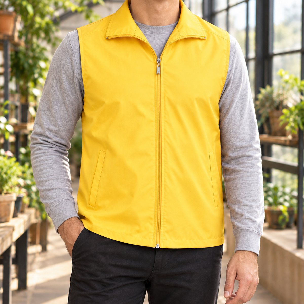 Utility Weste Herren Regular Fit Freizeit Ärmellos
