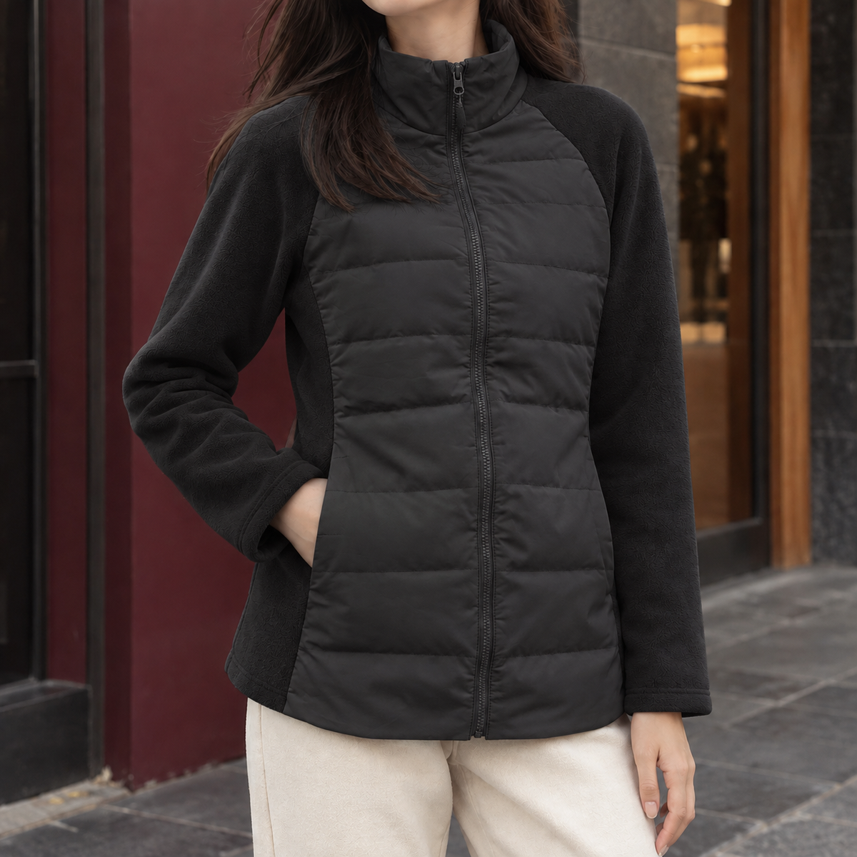 Steppjacke Damen Slim Fit Freizeit Übergangszeit