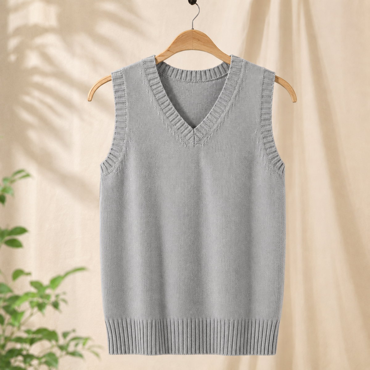 Weste Damen Regular Fit Alltag Ärmellos V-Ausschnitt