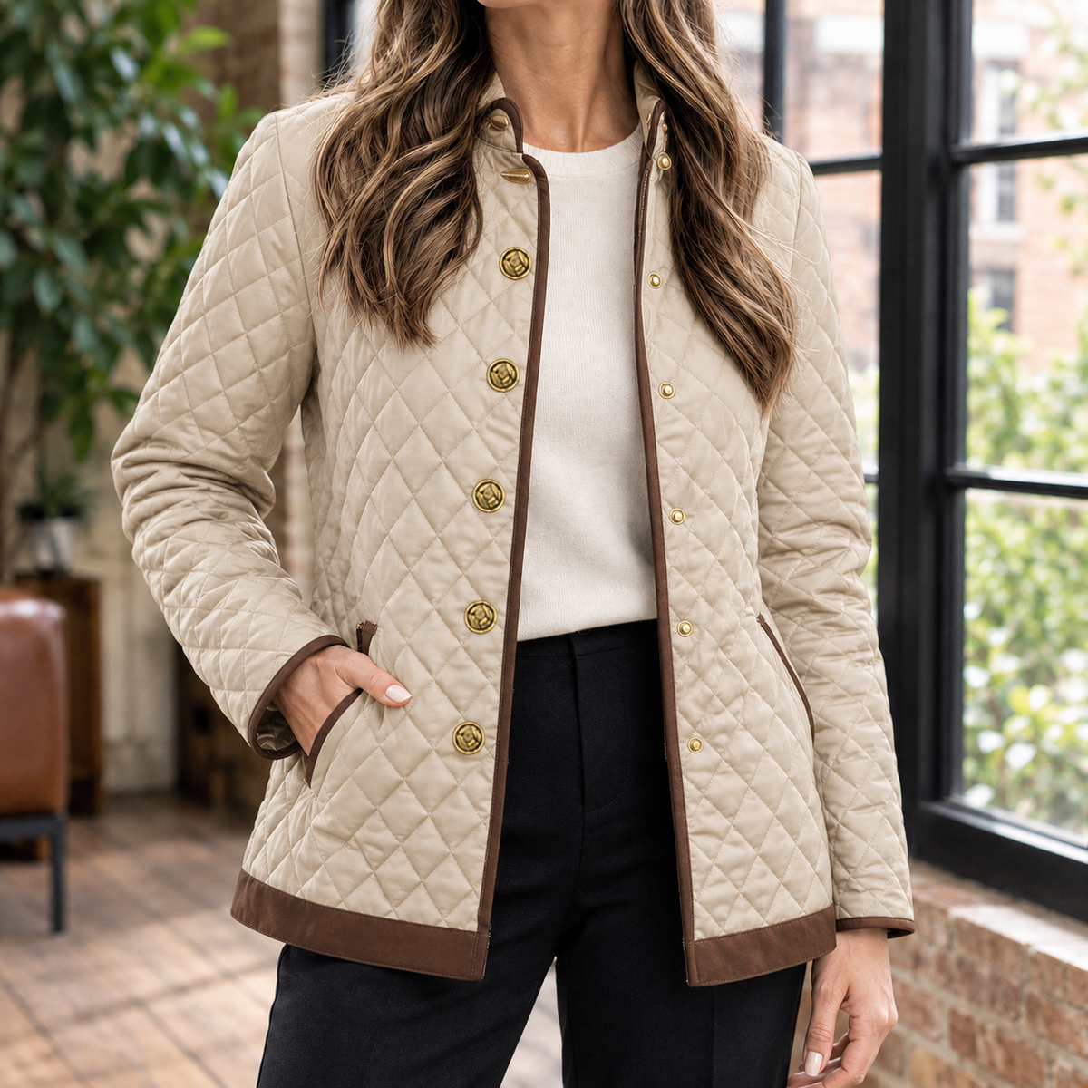 Steppjacke Damen Slim Fit Freizeit & Übergangszeit