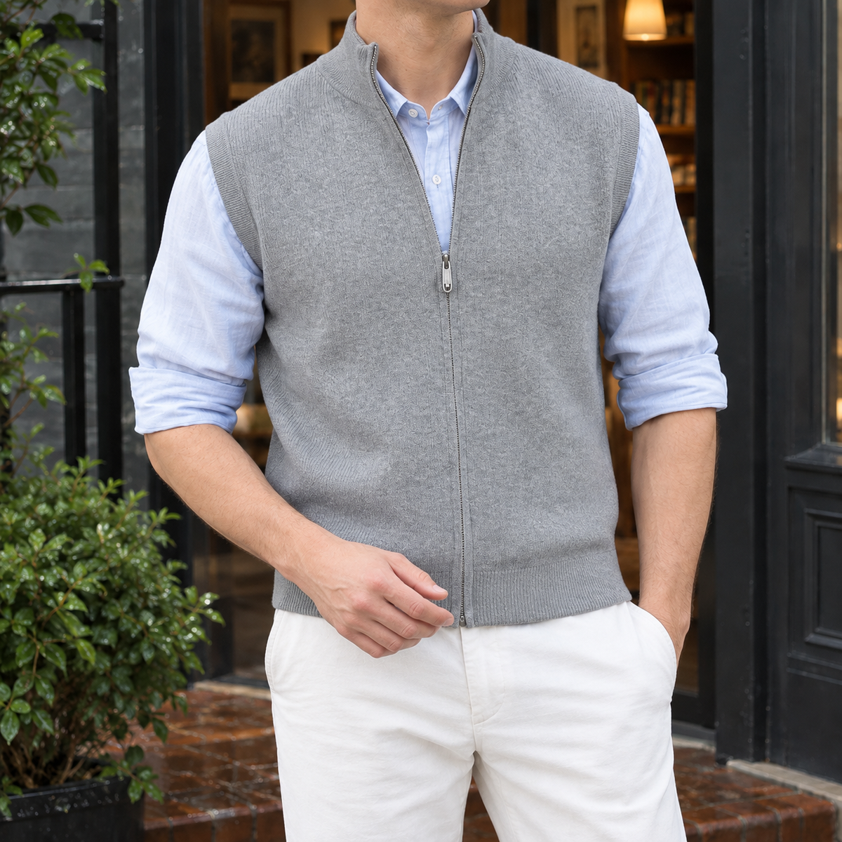 Weste Herren Regular Fit Casual Ärmellos