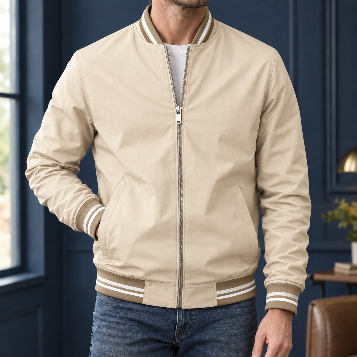 Varsityjacke Herren Regular Fit Freizeit