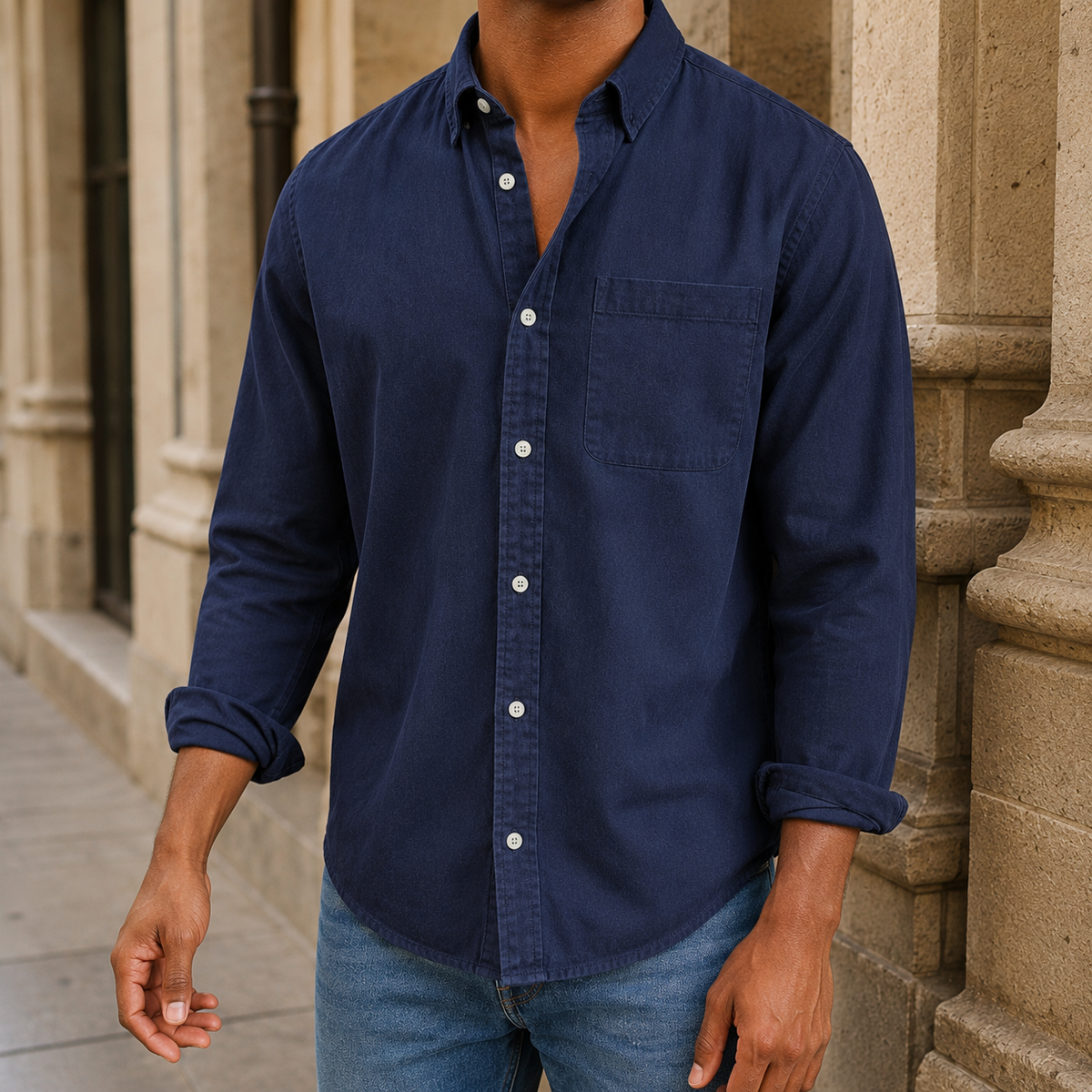 Hemd Herren Relaxed Fit Casual Klassisch