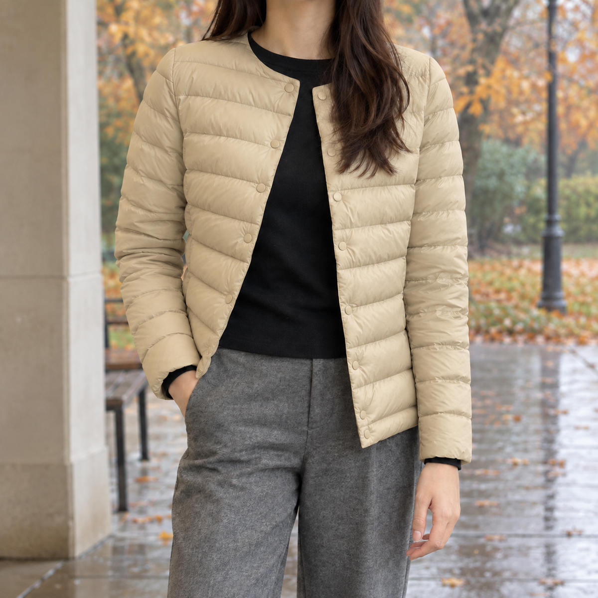 Steppjacke Damen Slim Fit Casual Übergangszeit