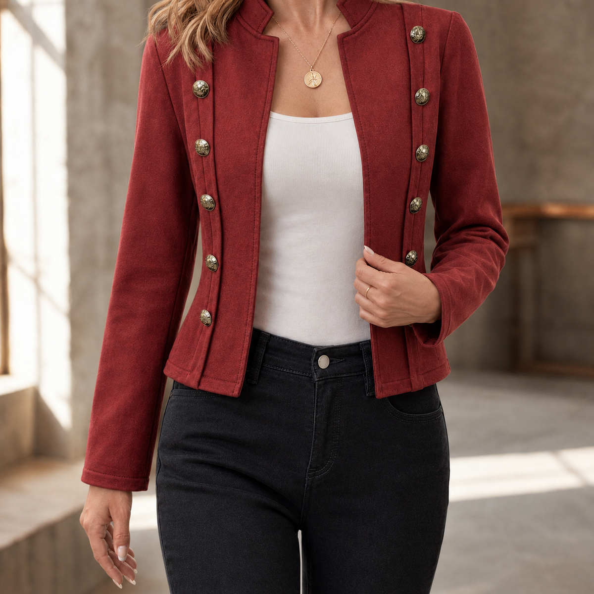 Militärjacke Damen Slim Fit Casual