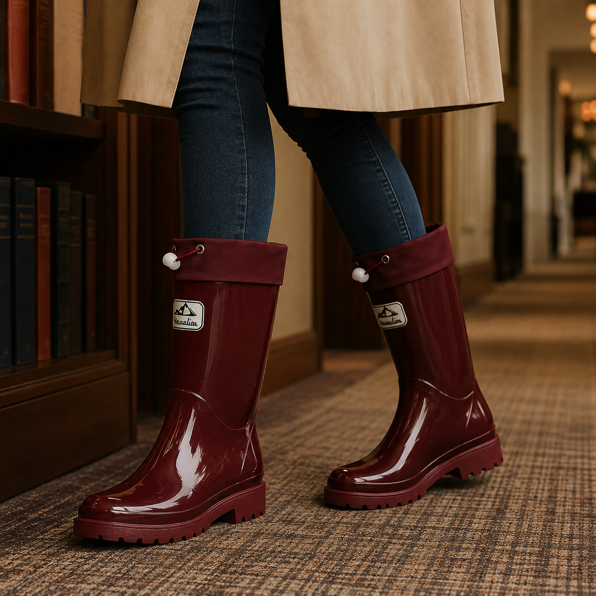 Schnürregenstiefel Damen Rutschfest Knöchelhoch Outdoor