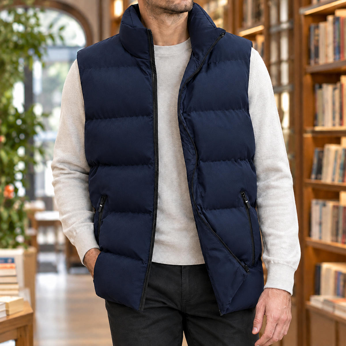 Herren Pufferweste Regular Fit Freizeit Ärmellos