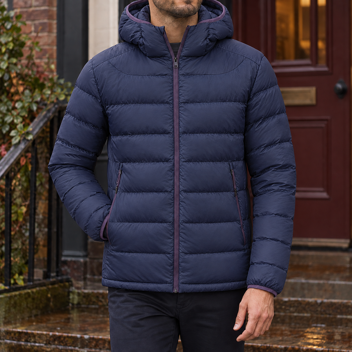 Kapuzenjacke Herren Regular Fit Freizeit Übergangszeit