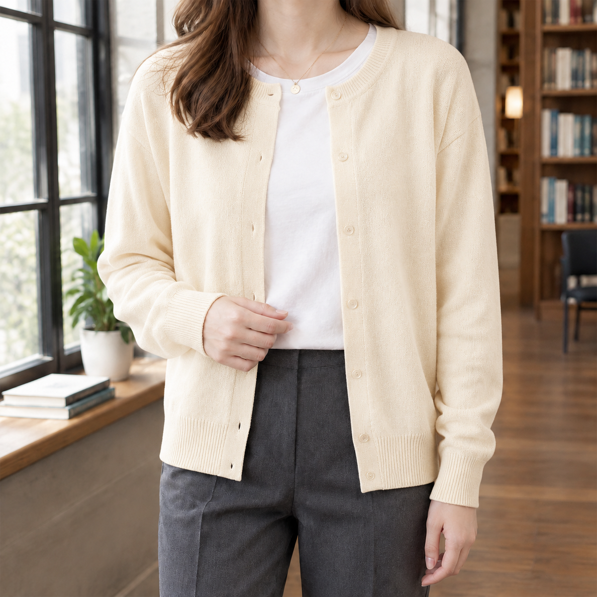 Cardigan Damen Relaxed Fit Freizeit & Alltag