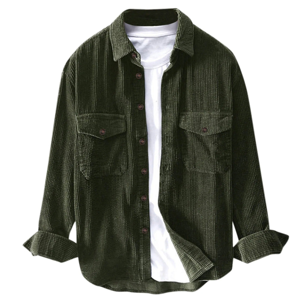 Hemd Herren Regular Fit Casual Cordstruktur
