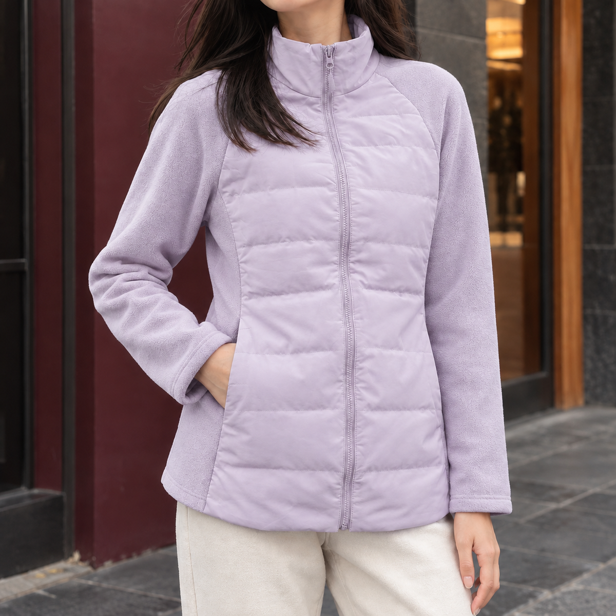 Steppjacke Damen Slim Fit Freizeit Übergangszeit