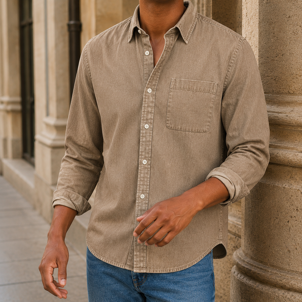 Hemd Herren Relaxed Fit Casual Klassisch