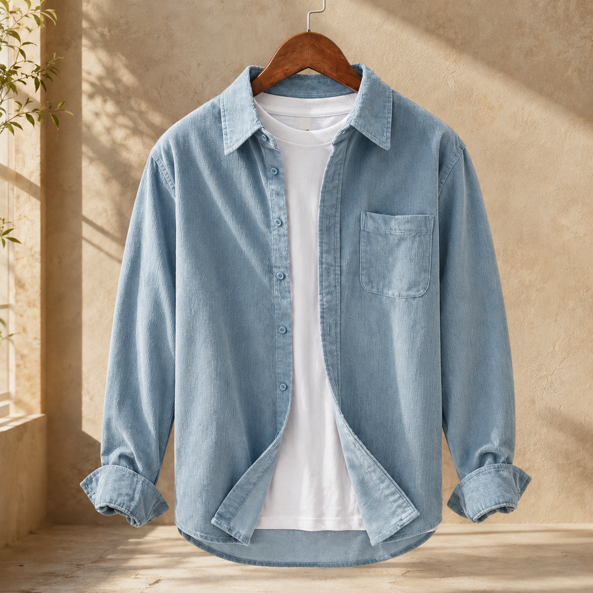 Cordhemd Herren Relaxed Fit Freizeit